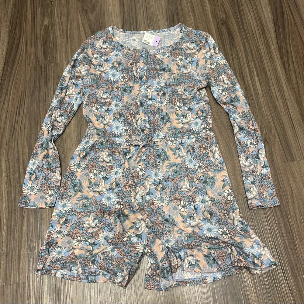 Girl sz large romper floral